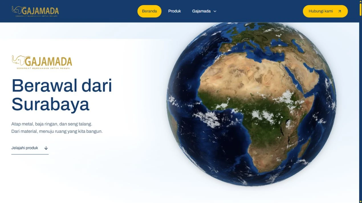 Gajamada website homepage