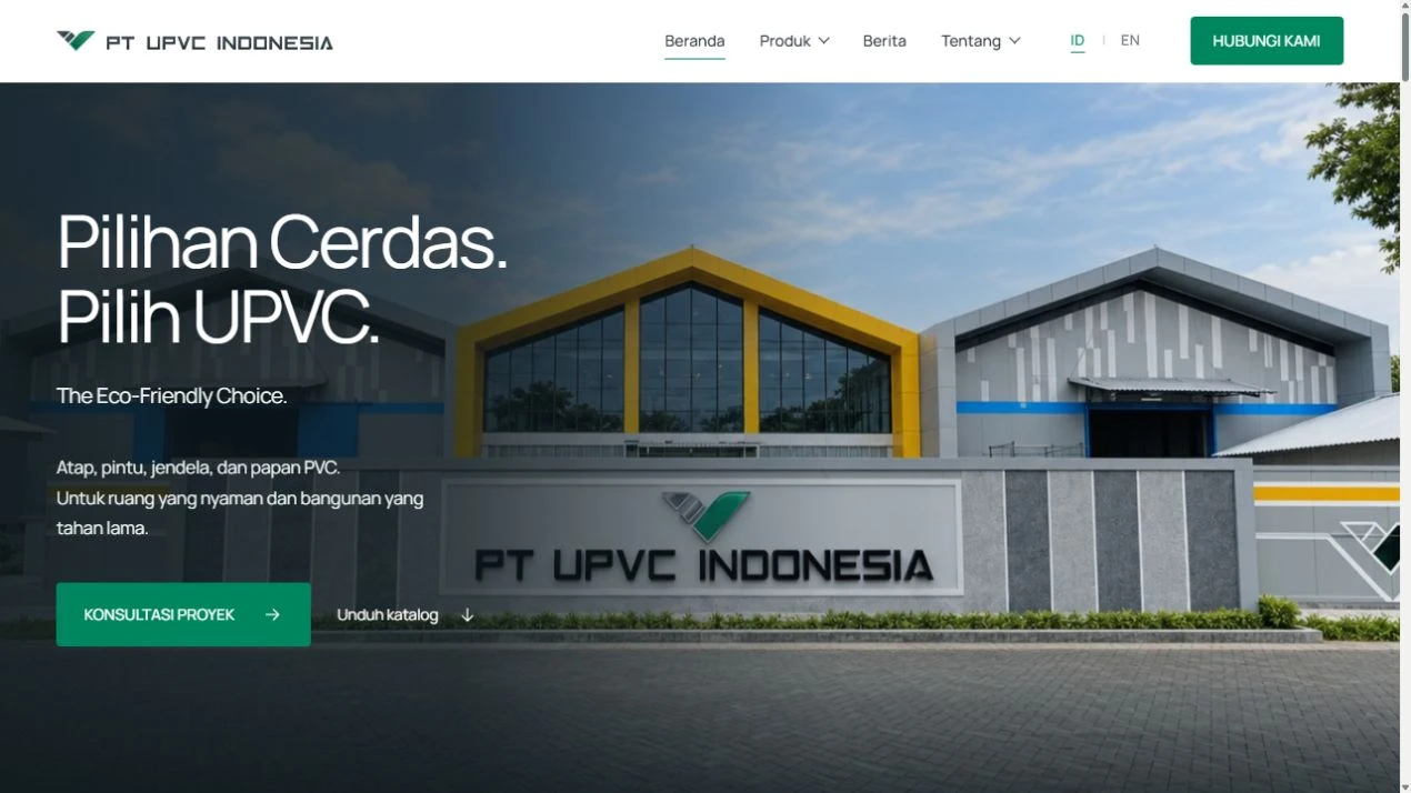 UPVC Indonesia live website homepage